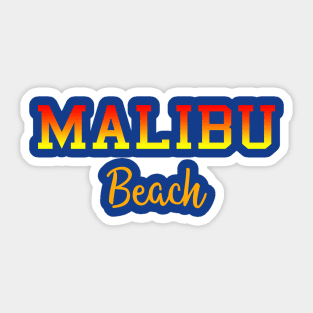 Malibu Beach Surfing Sticker